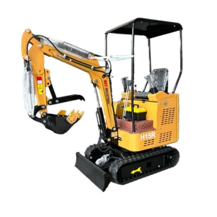2025 AGT-H15R – 1.5 Ton Mini Excavator with Pilot System & 13.5HP RATO Gasoline Engine (Yellow Design)